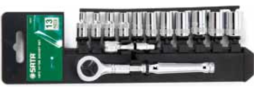 SATA 09521 Socket Set 13pc, 1/4", 1kg, Metric,